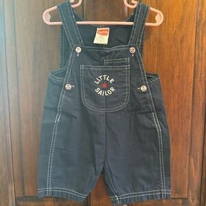 Vintage Sailor Overalls Size 24 Months 100% Cotton Navy Blue Little Sailor